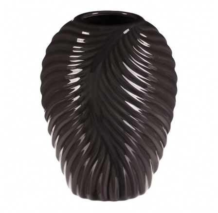 Váza keramická - glazovaná, šedá antracitová Váza keramická - glazovaná, šedá antracitová