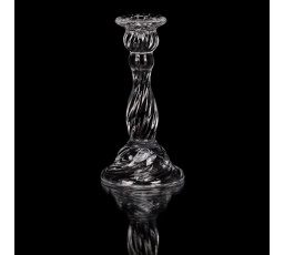 Svícen skleněný - 16 cm, na kónickou svíčku, čirý