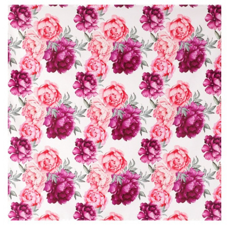 Ubrus - s motivem pivoněk, 100 % polyester, 80 x 80 cm