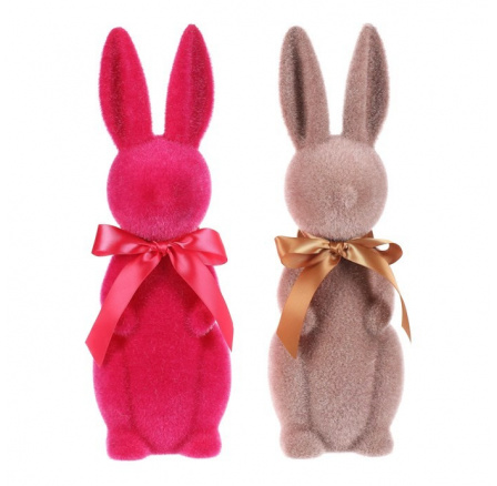 Zajíc - figurka na postavení, semiš, mix 2 barev, cena za 1 ks