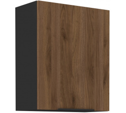 Horní skřínka MONZA - 60 G-72 1F, Černá mat/Ořech