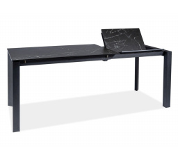 Jídelní stůl METROPOL CERAMIC, efekt černého mramoru/černý mat - 120(180)x80