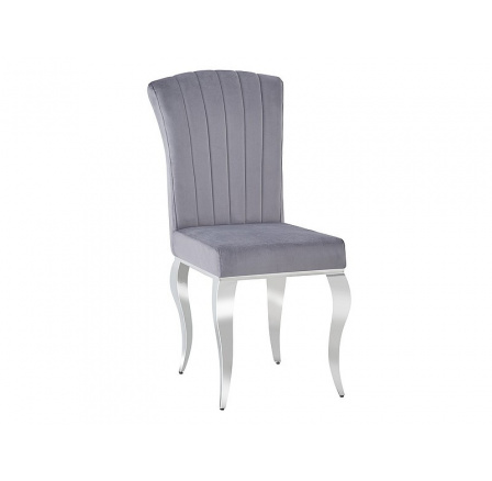 Jídelní židle PRINCE, šedý Aksamit 195/chrom
