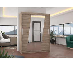 Posuvná skříň se zrcadlem BOLTON 150 Truffle+Truffle