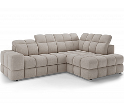 Bronon right-hand corner sofa with sleeping function and storage compartment, beige bouclé Royal 18 123x212 Right 1