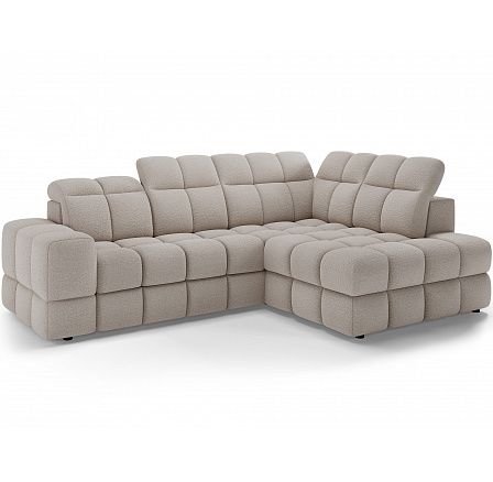 Bronon right-hand corner sofa with sleeping function and storage compartment, beige bouclé Royal 18 123x212 Right 1