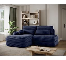 Ripeli Corner Sofa Bed with Storage, Dark Blue Velvet, Left-Hand Facing Modullo 40 180x128 Left 1