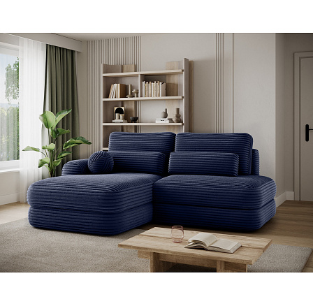 Ripeli Corner Sofa Bed with Storage, Dark Blue Velvet, Left-Hand Facing Modullo 40 180x128 Left 1