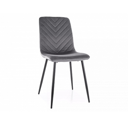 Jídelní židle DAREN VELVET, Šedý Bluvel 14/Černá