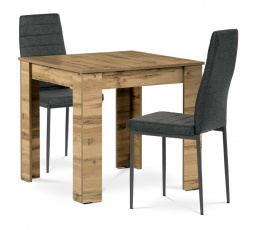 Jídelní set s 2 židlemi, 80x80x75cm, mdf, dub wotan, B080WOTDCL374BK