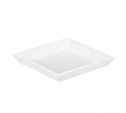 Tác dřevěný - čtvercový, barva bílá