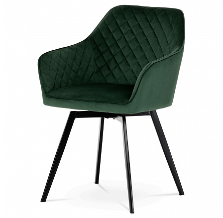 Jídelní židle, zelená, sametová látka, DCH-425 GRN4