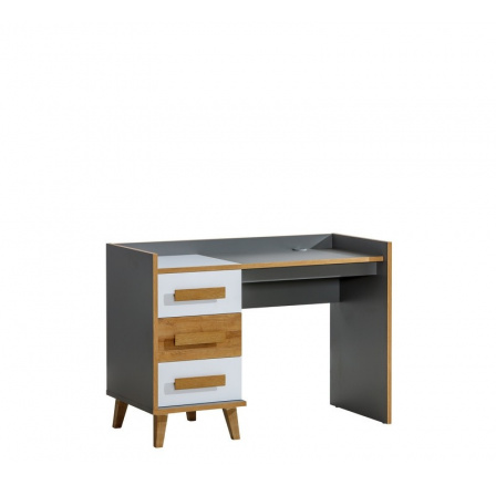 Systém "WERSO" W8 (Psací stůl 3S) - Barva: bílá brilantní/riviera Systém "WERSO" W8 (Psací stůl 3S) - Barva: bílá brilantní/riviera