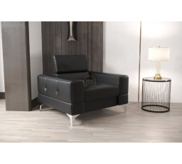 Křeslo v kůži  TOSCANIA přírodní kůže - černá kůže