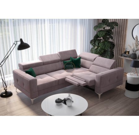 Rohová sedací souprava TOSCANIA , relax s funkcí spaní 185x250 - fialová , pravá Rohová sedací souprava TOSCANIA , relax s funkcí spaní 185x250 - fialová , pravá