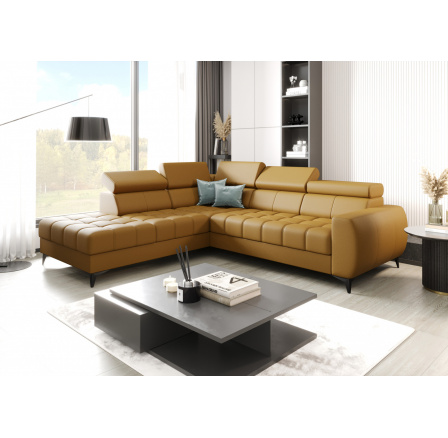 Rohová sedací souprava PORTO přírodní kůže 225x255 cm - levá, přírodní kůže - volitelná barva