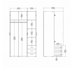 Šatní skříň SID 3d3s (70409), Bílá
