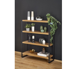 Regál BOLIVAR REG1, dub zlatý/černý