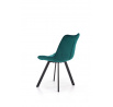 Jídelní židle K332 VELVET, Tyrkysový Bluvel 85/Černá
