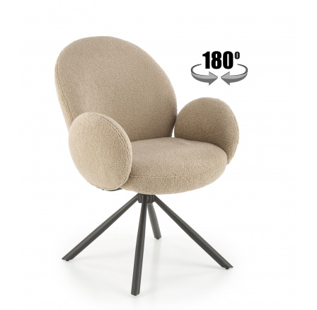 Jídelní otočná židle K498, Cappuccino/Černá