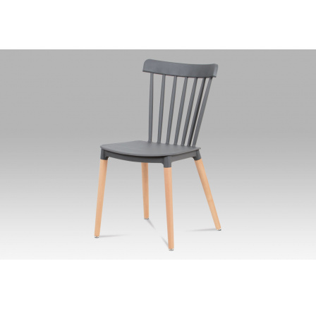 Jídelní židle, šedý plast / masiv buk Jídelní židle, šedý plast / masiv buk