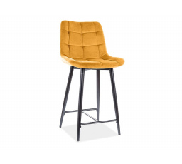 Barová židle CHIC H-2 Velvet, Curry Bluvel 68/černý mat