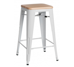 Barová židle Paris Wood 65 cm bílá přírodní borovice
