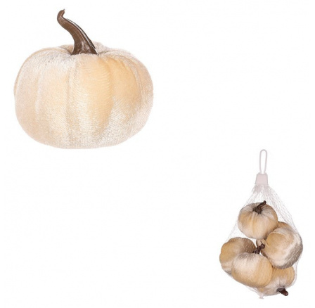 Dýně plastová s látkou, barva krémová, cena za balení (6 ks)
