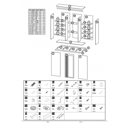 Systém "LAMELO" LA19 (skříň 2400) - Barva: černá Systém "LAMELO" LA19 (skříň 2400) - Barva: černá