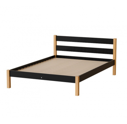 Postel "INKA" - Barva korpusu: černá/přírodní dub Postel "INKA" - Barva korpusu: černá/přírodní dub