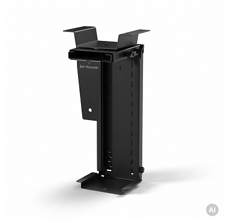 Držák na počítač pod stůl, nastavitelný, kovový, černý: PC HOLDER Držák na počítač pod stůl, nastavitelný, kovový, černý: PC HOLDER