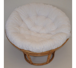 Ratanový papasan 115 cm medový - polstr bílý
