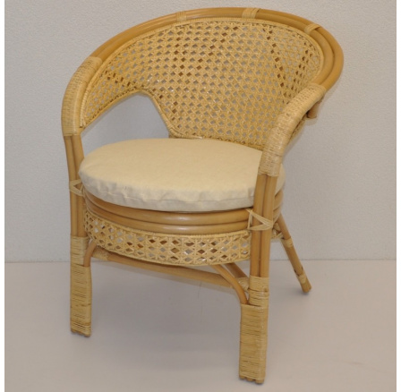 Ratanové křeslo Kina medové polstr béžový melír