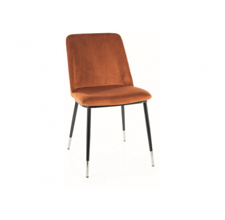 Jídelní židle JILL VELVET, skořicový Bluvel 4215/černý mat/chrom