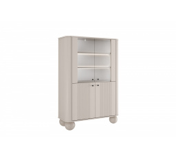 VESPER VITRÍNA 103 4D - kašmír mdf / kašmír / černé úchyty / nohy koule