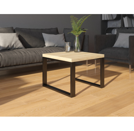Konferenční stolek MOARTI 60x60 Sonoma+Černý Mat