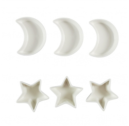 Sada 6 nádobí na servírování Star/Moon bílá