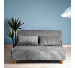Sofa SOLACE dvoumístná, s funkcí spaní manšestr šedá 140x91x84 cm 871653