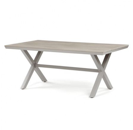 Zahradní stůl 180x100cm, hliník, polywood, béžová, AZT-S1510 OAK