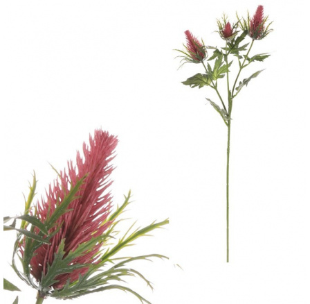 Eryngium - umělá větev, barva tmavě růžová