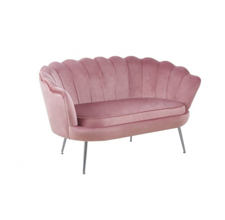 Sofa sametová růžová / nohy stříbrné SF1-FXJG