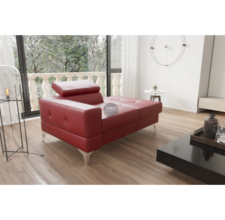 Sofa lenoška TOSCANIA 135 cm přírodní kůže - červená kůže, pravá strana Sofa lenoška TOSCANIA 135 cm přírodní kůže - červená kůže, pravá strana