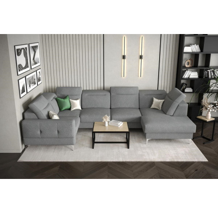 Rohová sedací souprava MALIBU MAX II 180x350x182 cm - šedá , levá strana Rohová sedací souprava MALIBU MAX II 180x350x182 cm - šedá , levá strana