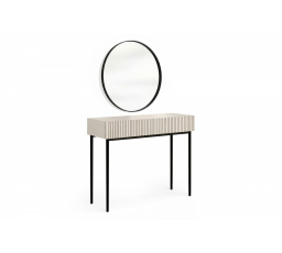 NICOLE TOALETKA 100 2SZ - kašmír / černý rám + NICOLE ZRCADLO 80 - černé