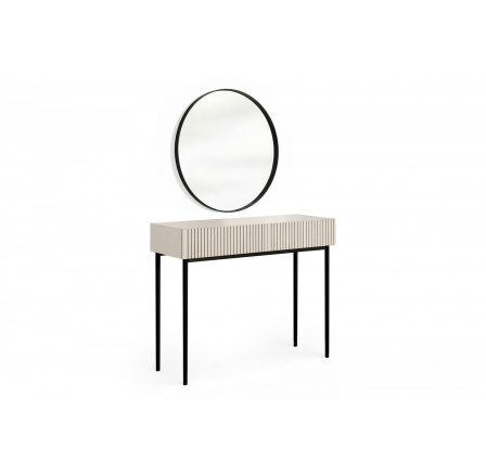 NICOLE TOALETKA 100 2SZ - kašmír / černý rám + NICOLE ZRCADLO 80 - černé