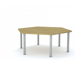Školní lalvice SMART hexagon 700, šedý rám/dubová deska velikost 3
