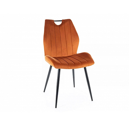 Jídelní židle ARCO VELVET, skořicový Bluvel 4215/černý mat
