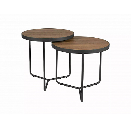 Konferenční stůl PENELOPE set 2 stolů, Ořech/Černá