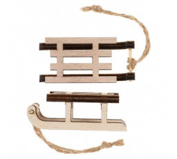 Sáňky závěsné - dřevo, přírodní, cena za balení (2 ks)