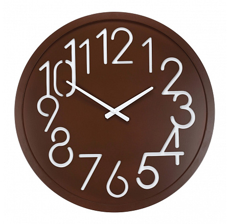Hodiny nástěnné - pr. 60 cm, MDF, hnědé Hodiny nástěnné - pr. 60 cm, MDF, hnědé
